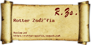 Rotter Zsófia névjegykártya
