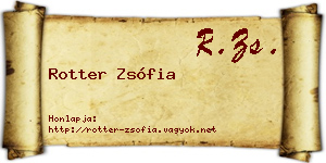 Rotter Zsófia névjegykártya